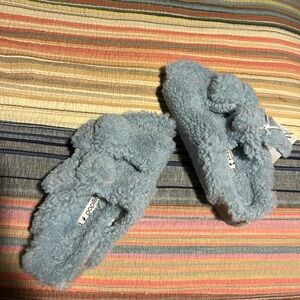 Papillio Fuzzy Blue Sandals